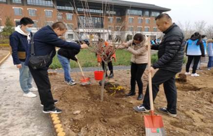 医疗保障学院积极参加植树美化校园活动